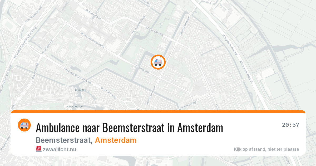 Ambulance naar Beemsterstraat in Amsterdam — 20 mei 2026