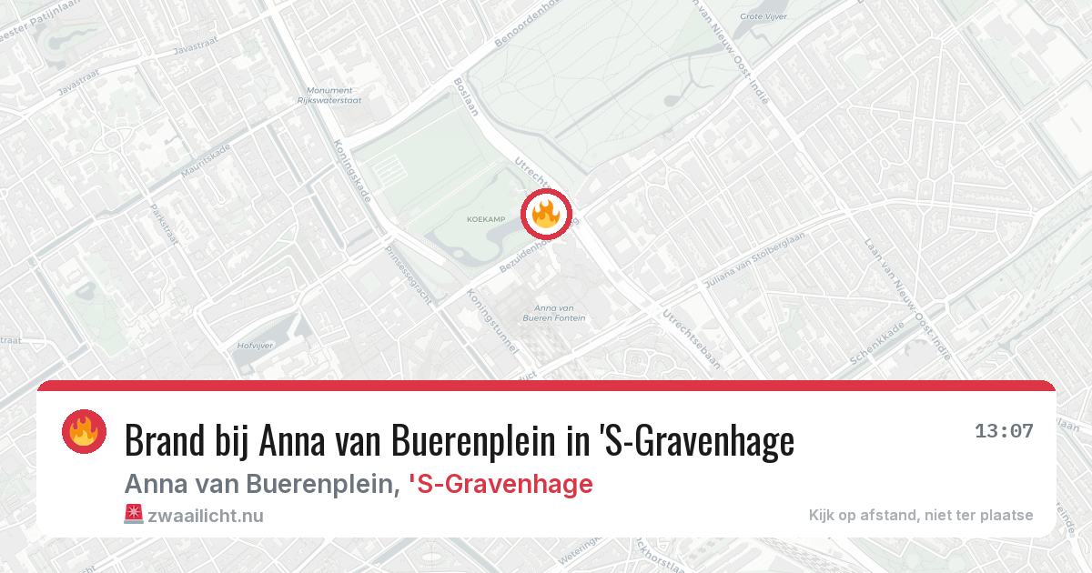 Brand bij Anna van Buerenplein in 'S-Gravenhage — 14 jul 2026
