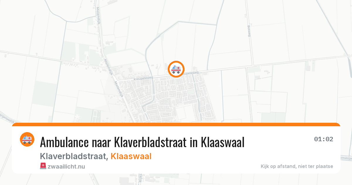 Ambulance naar Klaverbladstraat in Klaaswaal — 24 jul 2026