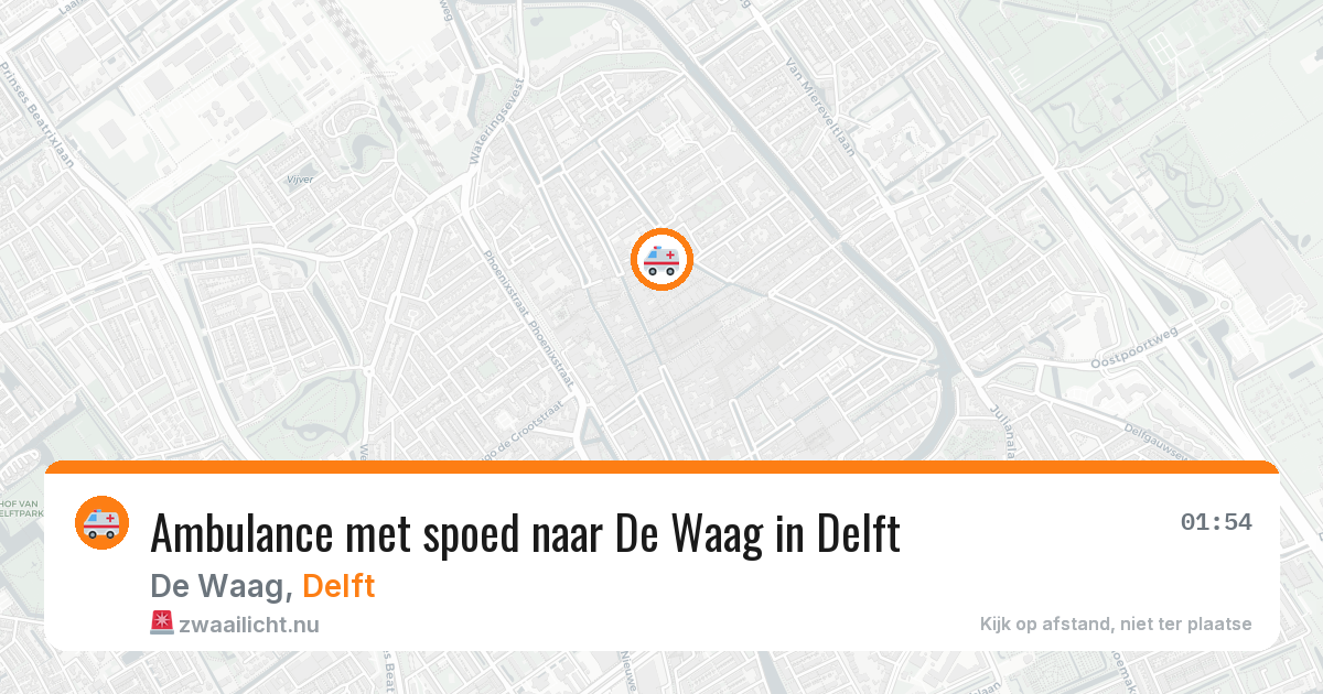 Ambulance met spoed naar De Waag in Delft — 26 apr 2026