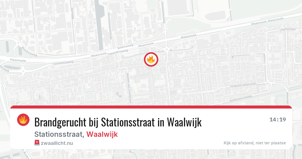 Brandgerucht bij Stationsstraat in Waalwijk — 25 jul 2026