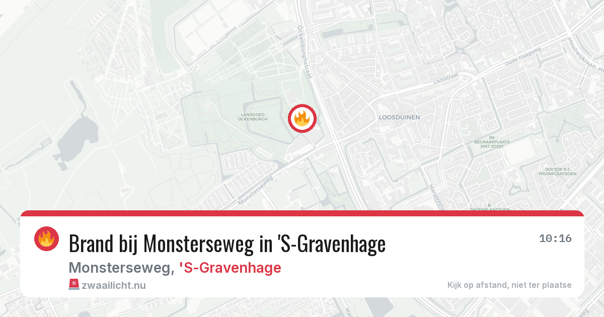 Brand bij Monsterseweg in 'S-Gravenhage — 1 jun 2026
