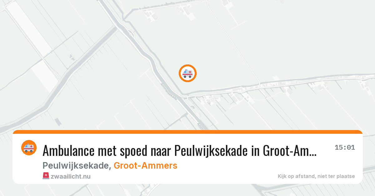 Ambulance met spoed naar Peulwijksekade in Groot-Ammers — 16 jan 2026