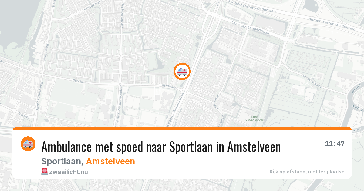 Ambulance met spoed naar Sportlaan in Amstelveen — 19 mei 2026