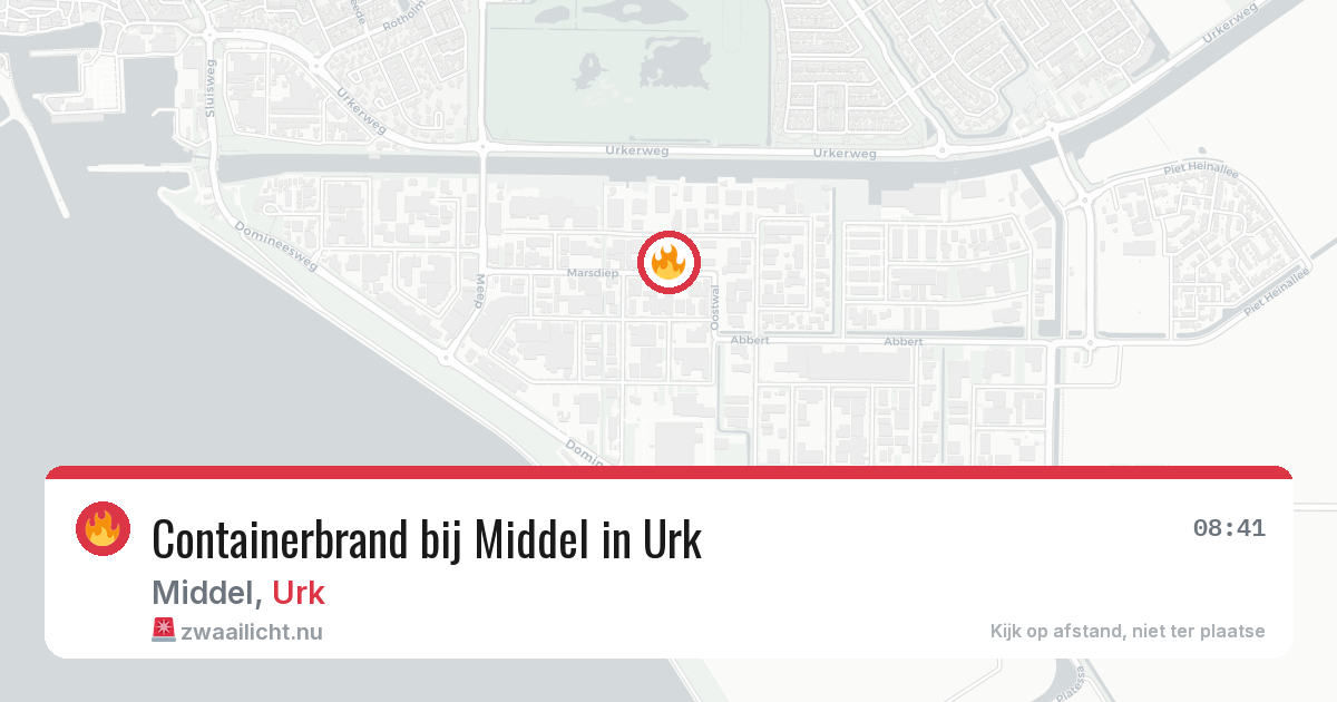 Containerbrand bij Middel in Urk — 5 jun 2026