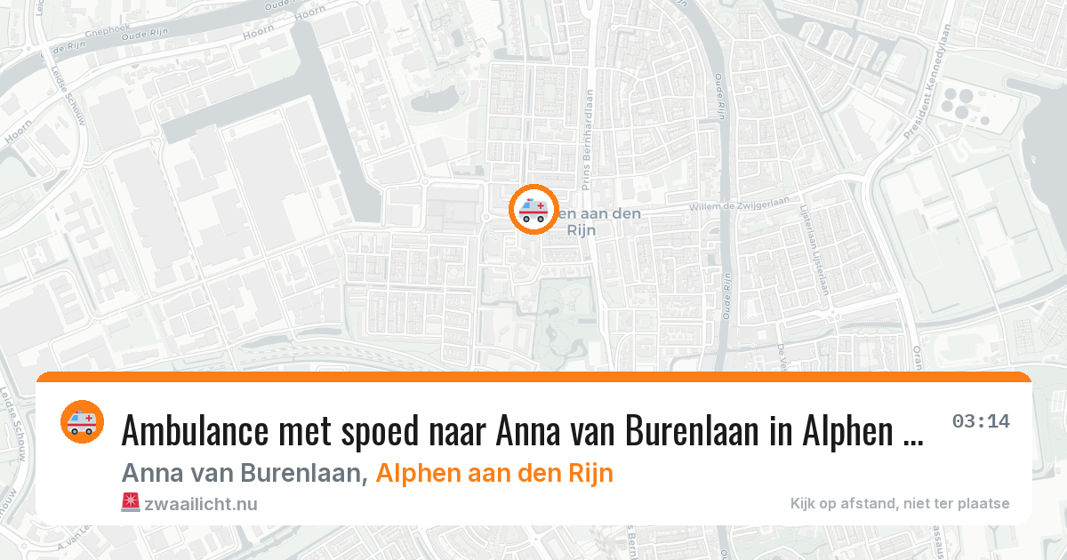 Ambulance met spoed naar Anna van Burenlaan in Alphen aan den Rijn — 14 jul 2026