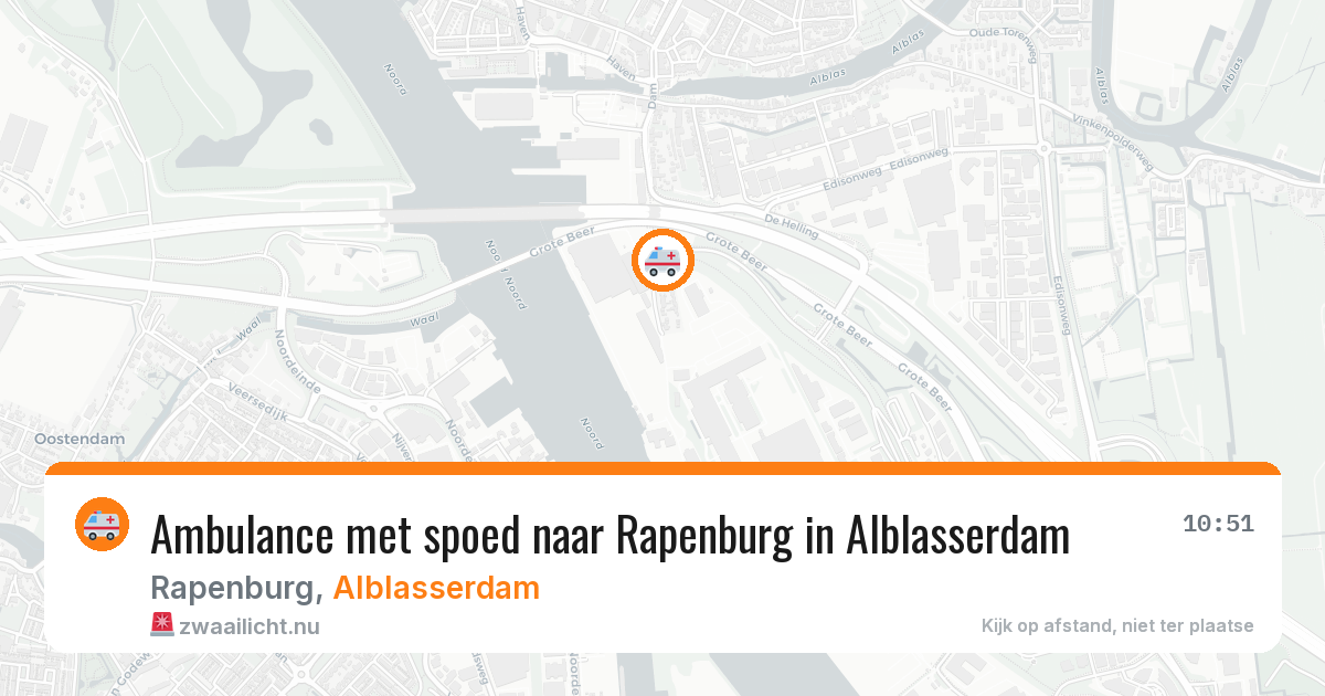 Ambulance met spoed naar Rapenburg in Alblasserdam — 8 jun 2026