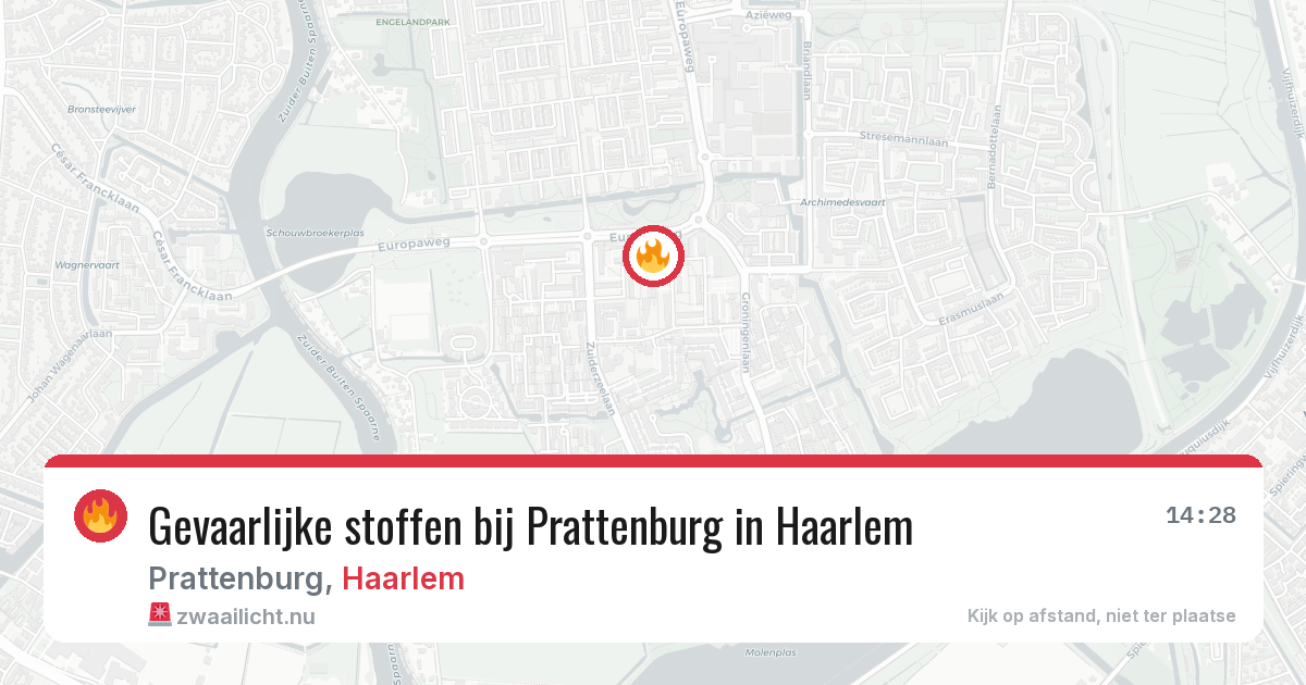 Gevaarlijke stoffen bij Prattenburg in Haarlem — 25 mei 2026