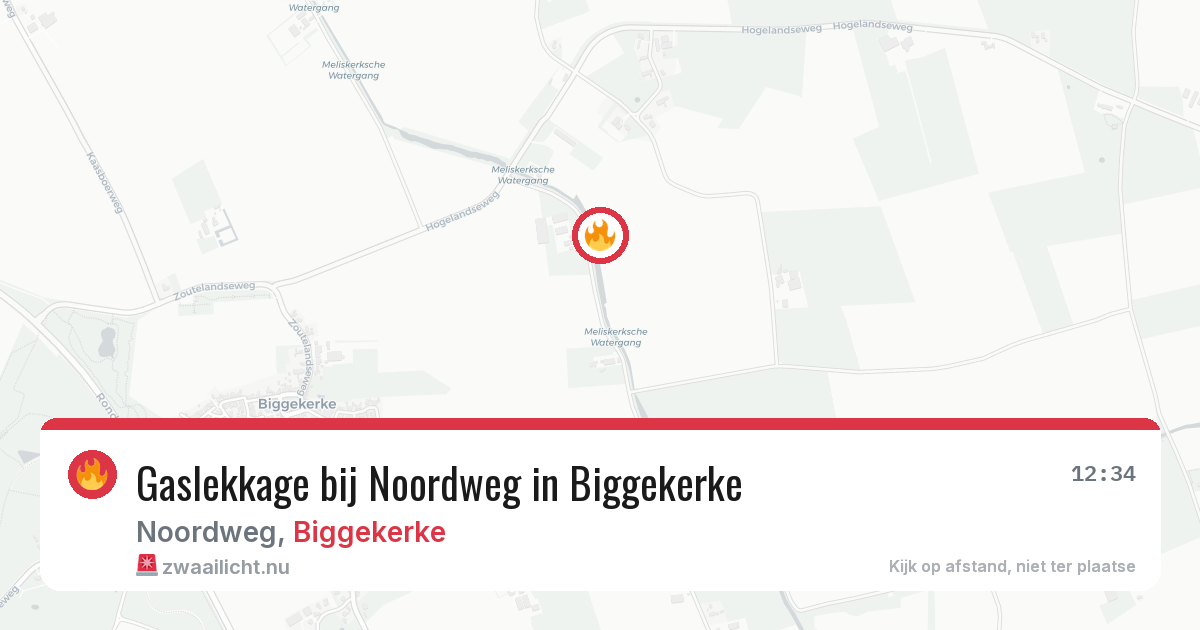 Gaslekkage bij Noordweg in Biggekerke — 4 feb 2026