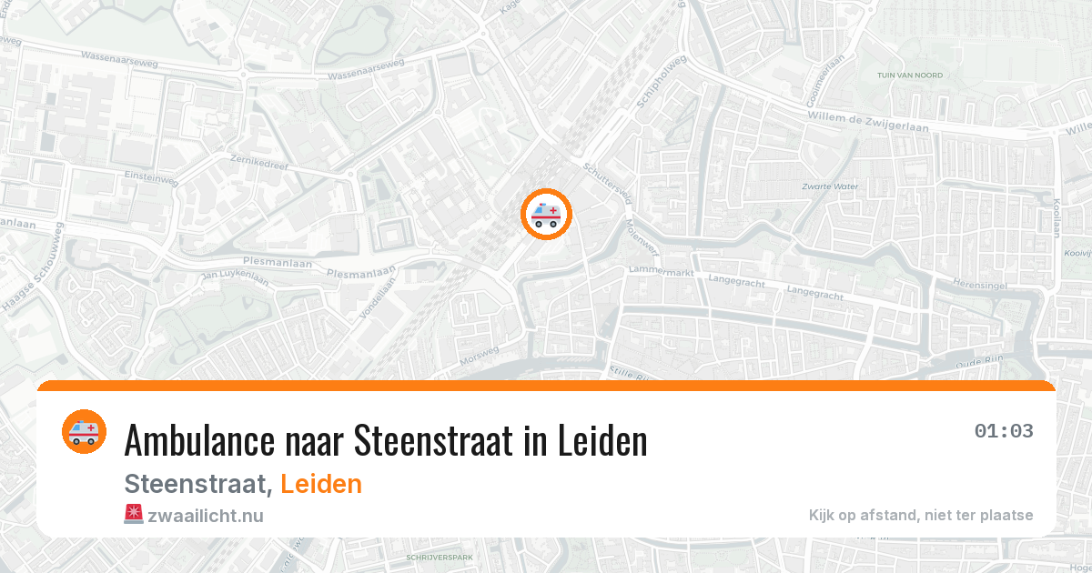 Ambulance naar Steenstraat in Leiden — 21 jul 2026