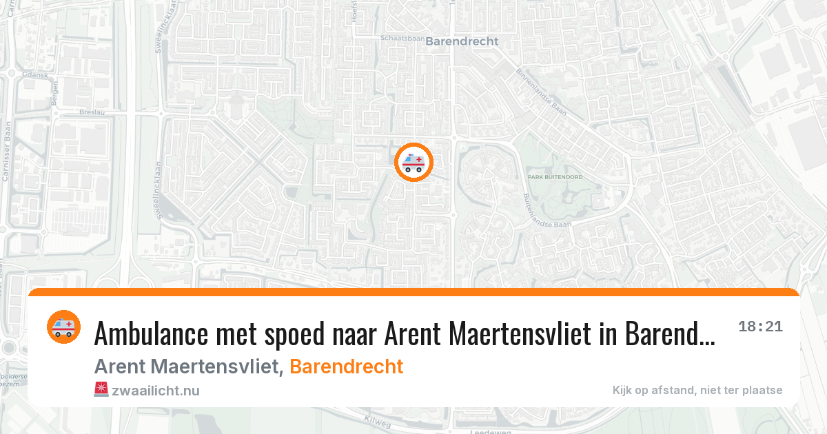 Ambulance met spoed naar Arent Maertensvliet in Barendrecht — 19 mrt 2026