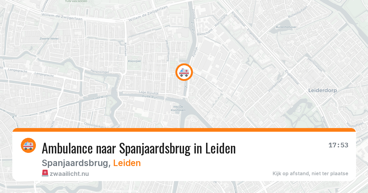 Ambulance naar Spanjaardsbrug in Leiden — 22 jul 2026