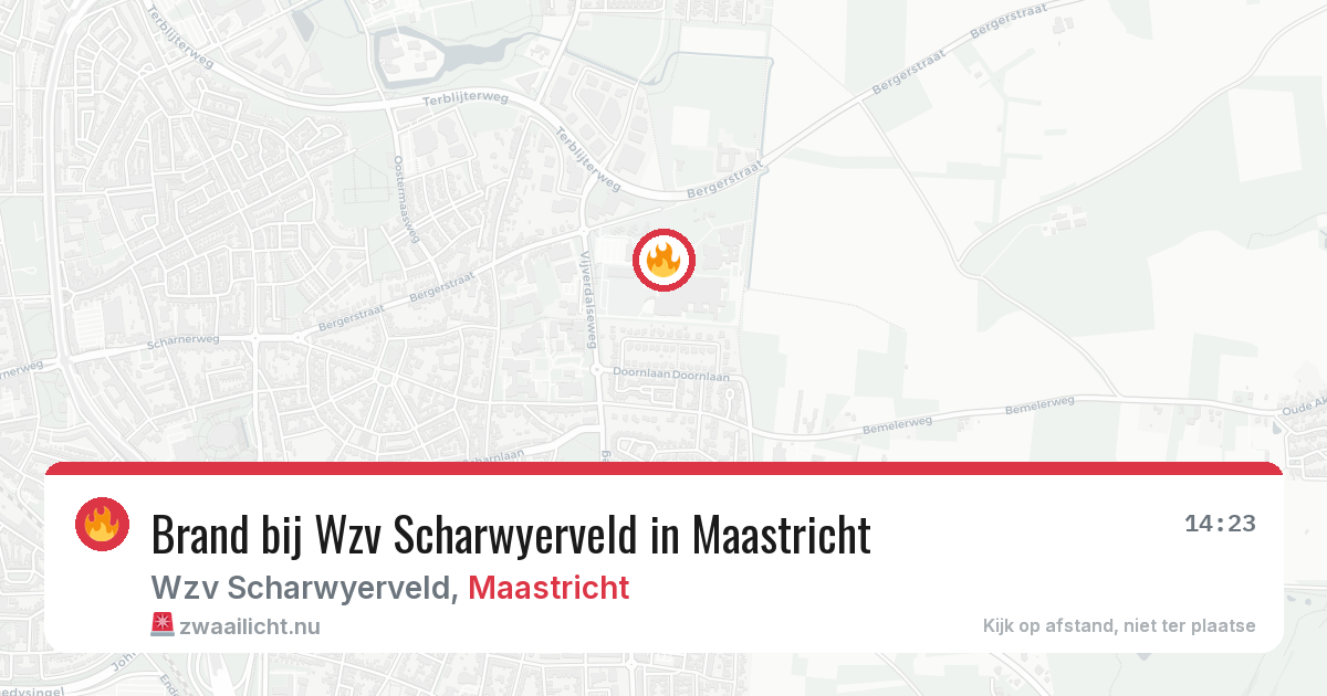 Brand bij Wzv Scharwyerveld in Maastricht — 18 jul 2026