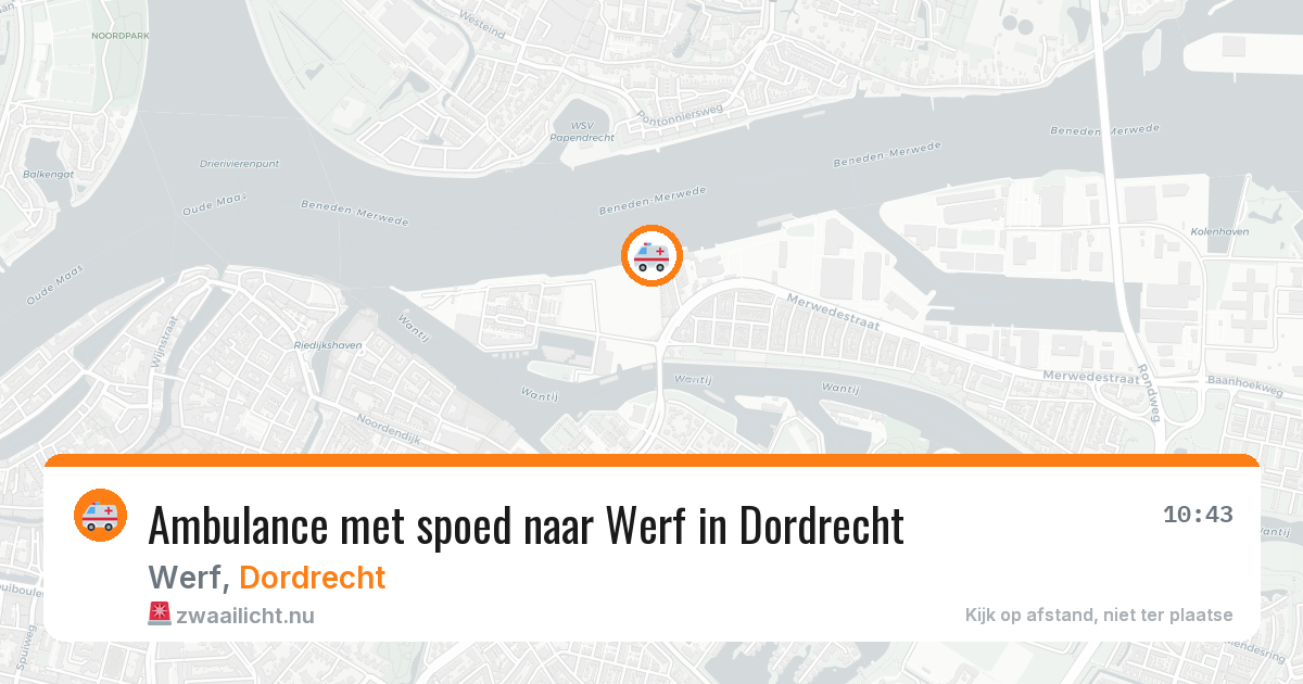 Ambulance met spoed naar Werf in Dordrecht — 10 mei 2026