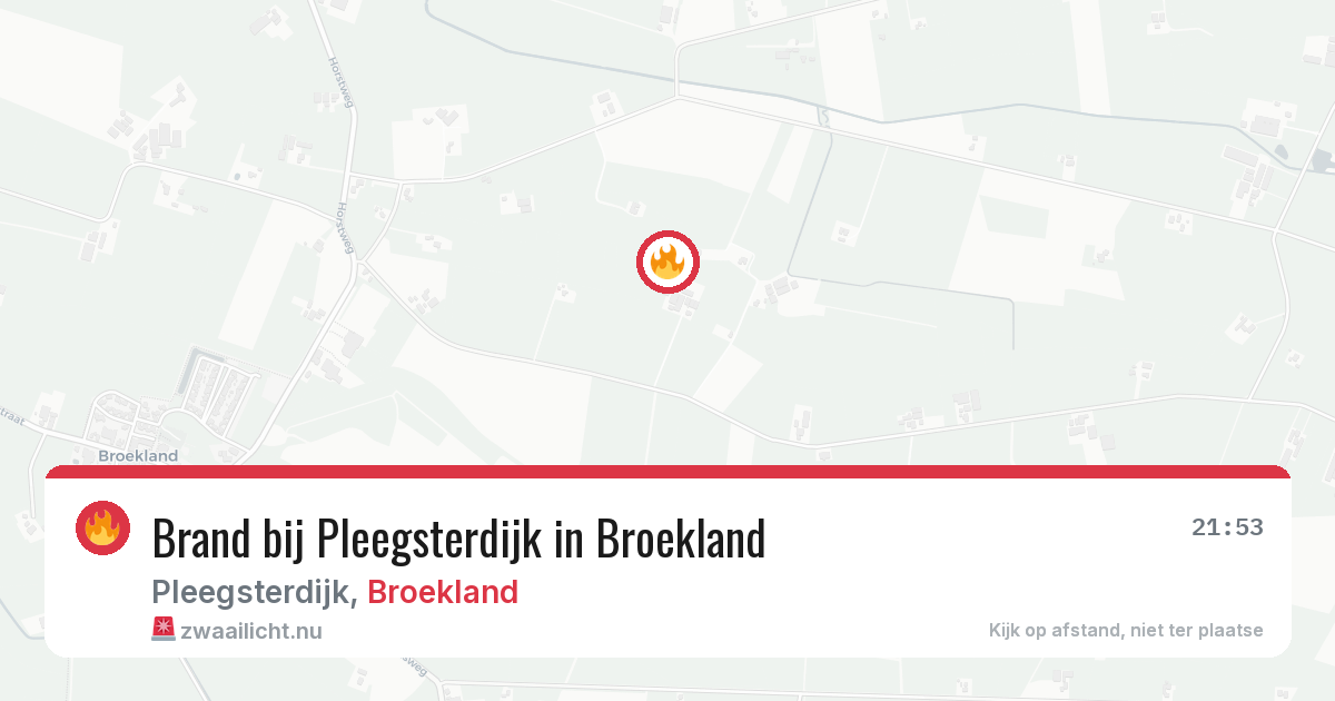 Brand bij Pleegsterdijk in Broekland — 29 mei 2026