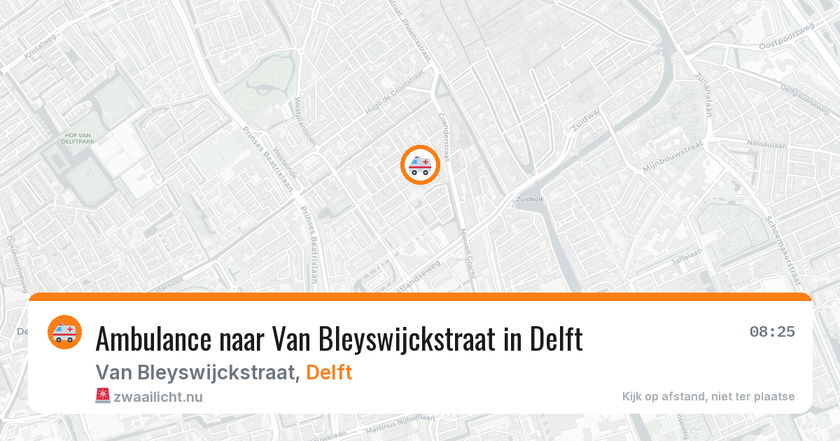 Ambulance naar Van Bleyswijckstraat in Delft — 22 mei 2026