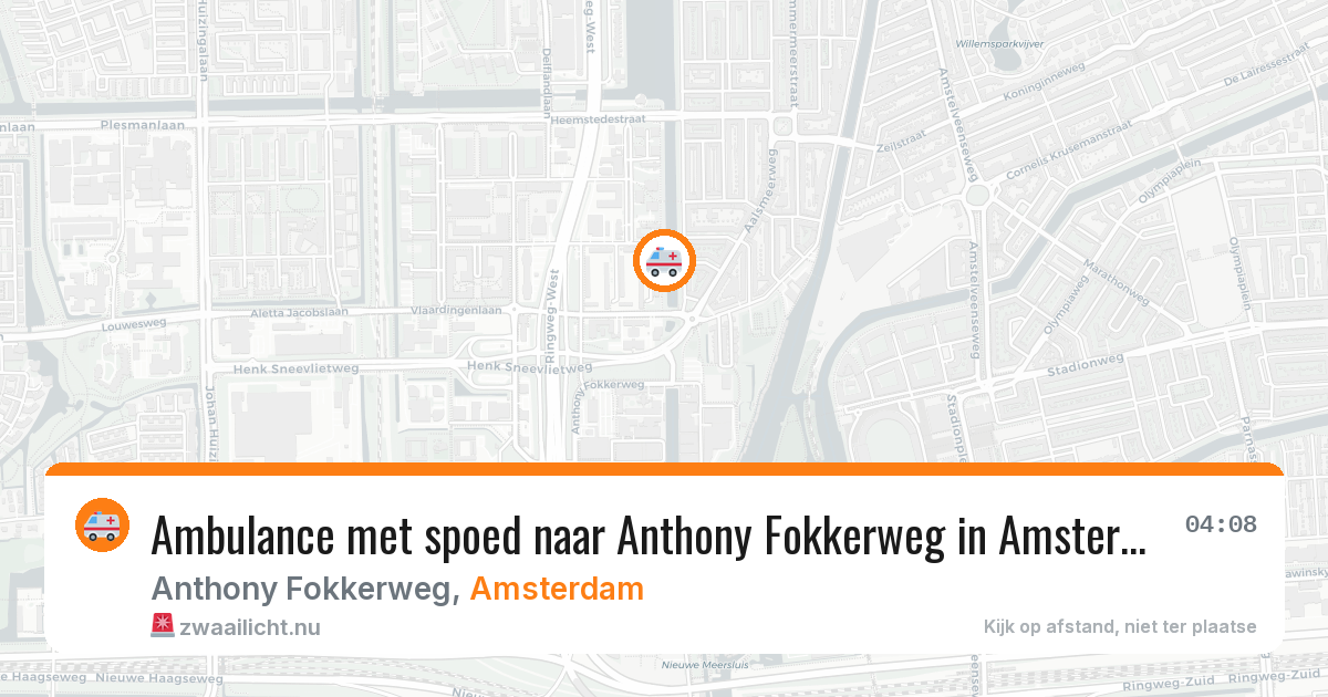 Ambulance met spoed naar Anthony Fokkerweg in Amsterdam — 11 jul 2026