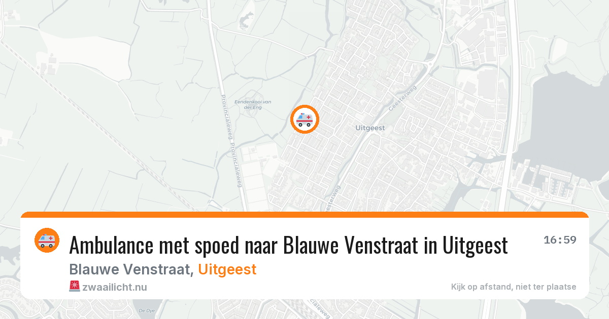Ambulance met spoed naar Blauwe Venstraat in Uitgeest — 6 jun 2026