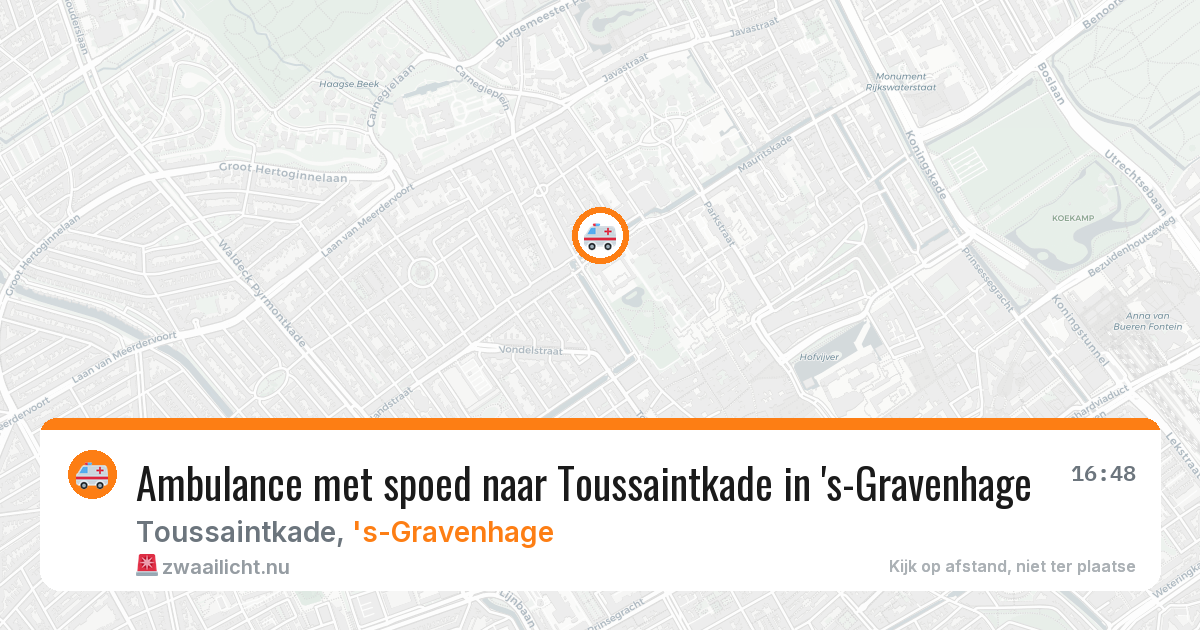 Ambulance met spoed naar Toussaintkade in 's-Gravenhage — 12 jul 2026