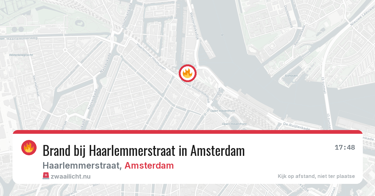 Brand bij Haarlemmerstraat in Amsterdam — 25 mei 2026