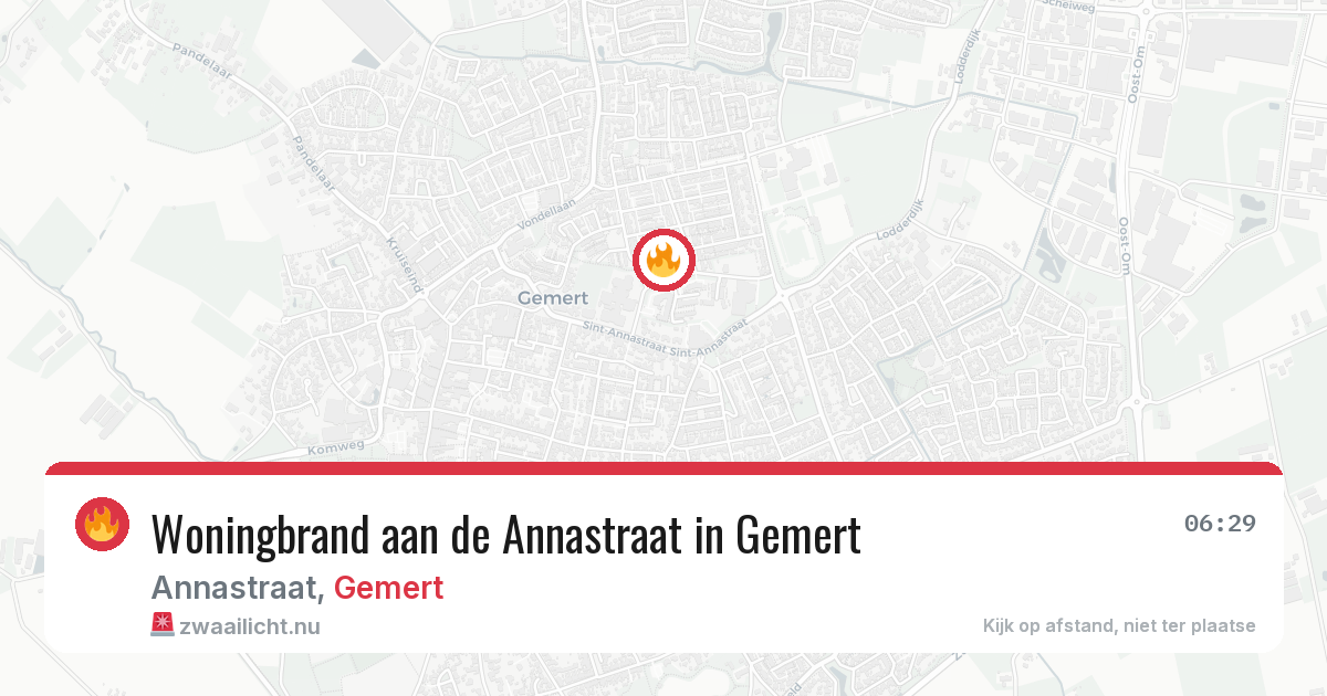 Woningbrand aan de Annastraat in Gemert — 20 jul 2026