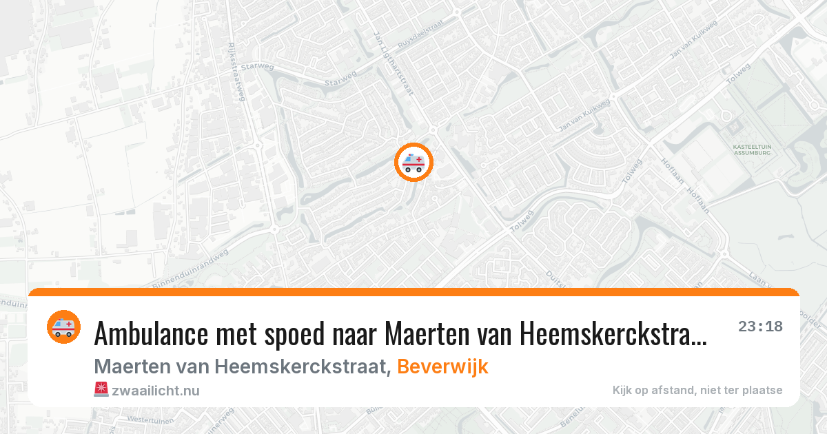 Ambulance met spoed naar Maerten van Heemskerckstraat in Beverwijk — 6 apr 2026