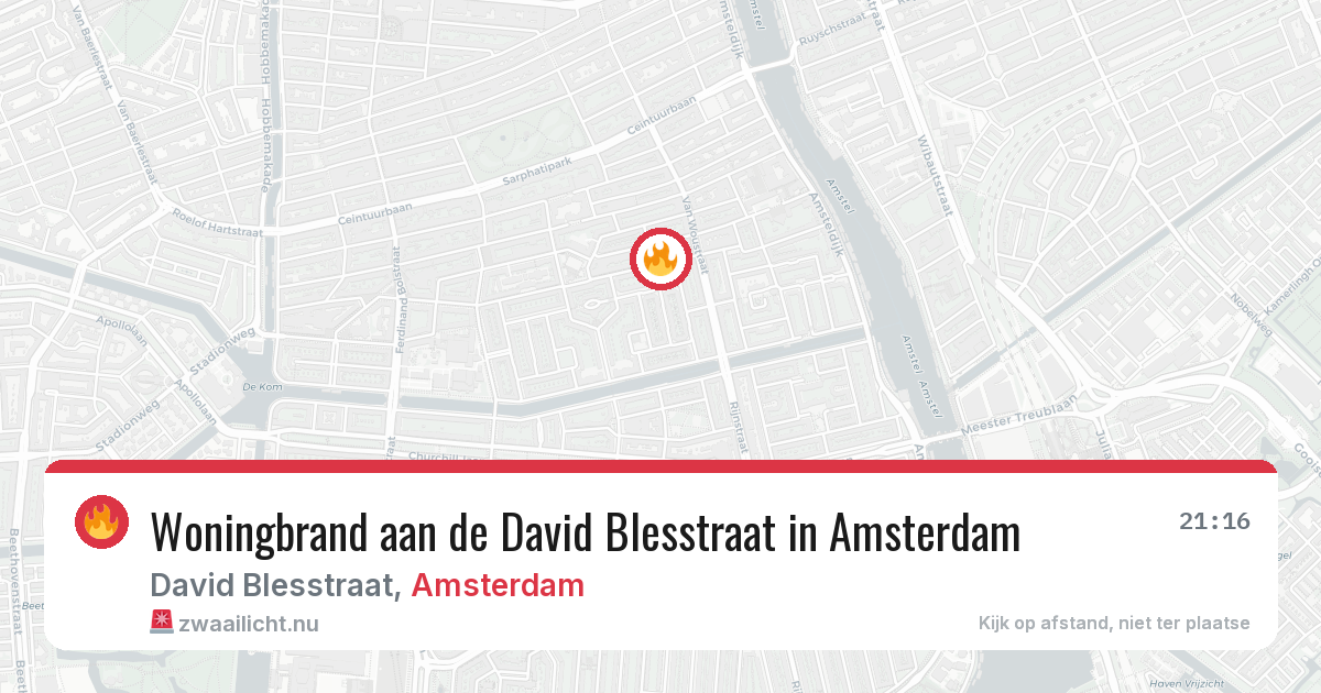 Woningbrand aan de David Blesstraat in Amsterdam — 12 mei 2026