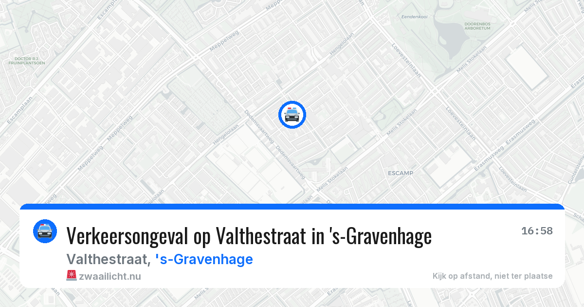 Verkeersongeval op Valthestraat in 's-Gravenhage — 16 jul 2026