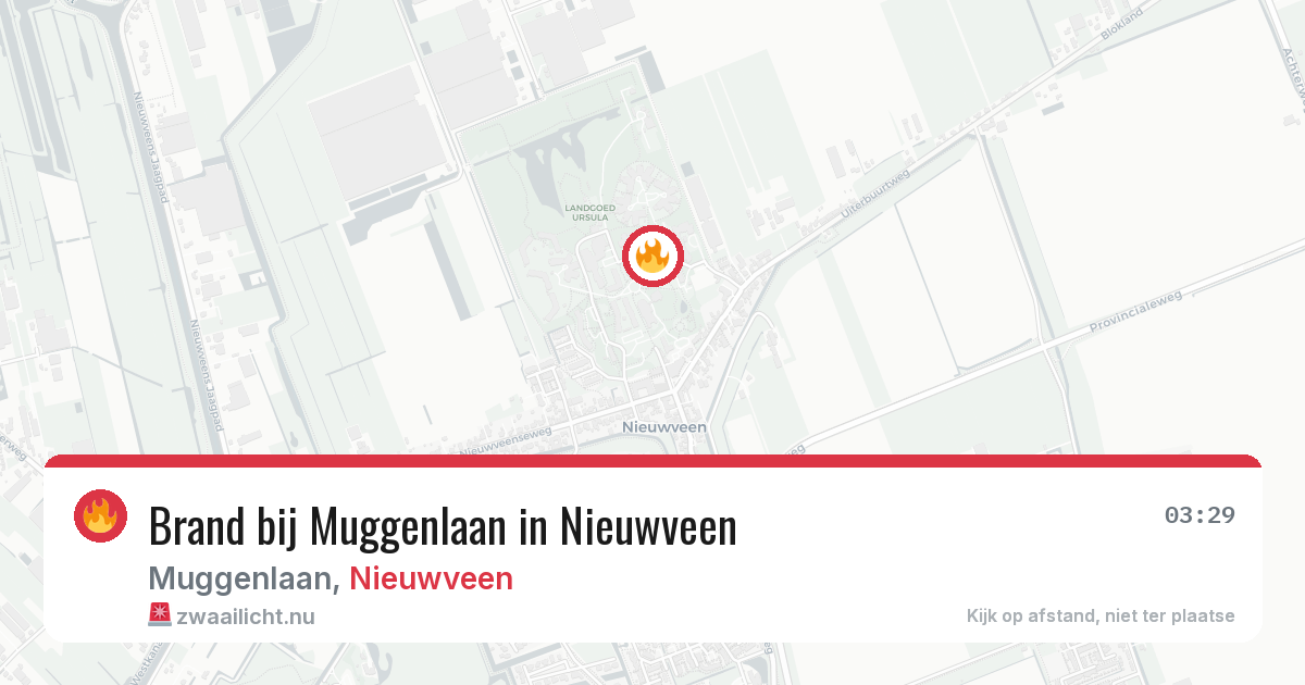 Brand bij Muggenlaan in Nieuwveen — 16 jul 2026