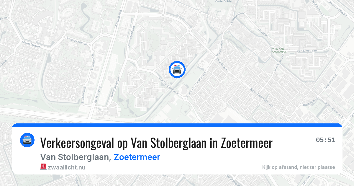 Verkeersongeval op Van Stolberglaan in Zoetermeer — 14 jul 2026