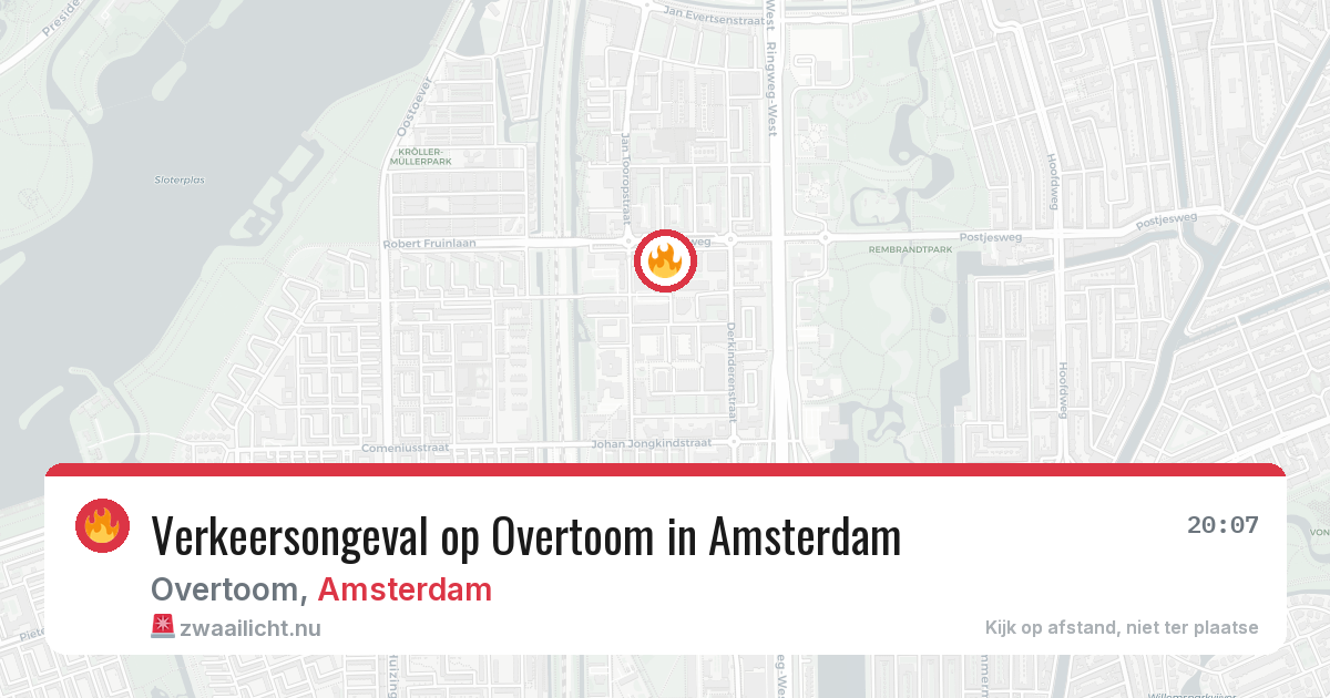 Verkeersongeval op Overtoom in Amsterdam — 8 jun 2026