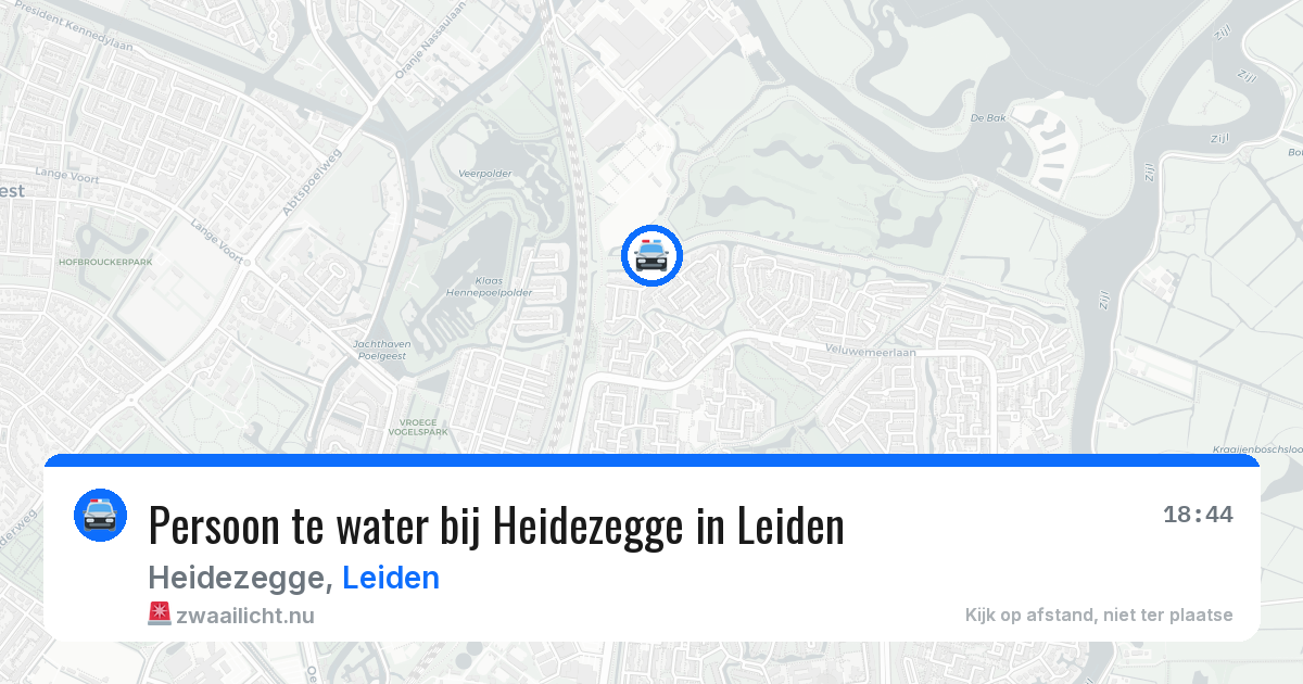Persoon te water bij Heidezegge in Leiden — 25 mei 2026