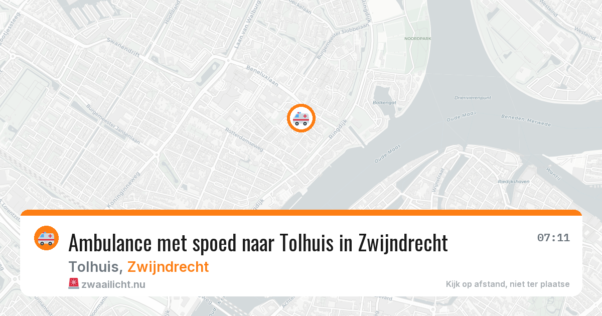 Ambulance met spoed naar Tolhuis in Zwijndrecht — 7 mei 2026