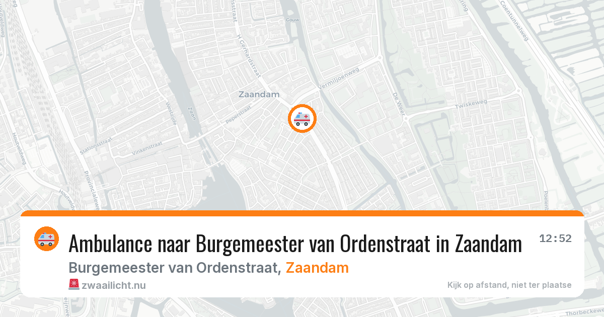 Ambulance naar Burgemeester van Ordenstraat in Zaandam — 19 jul 2026