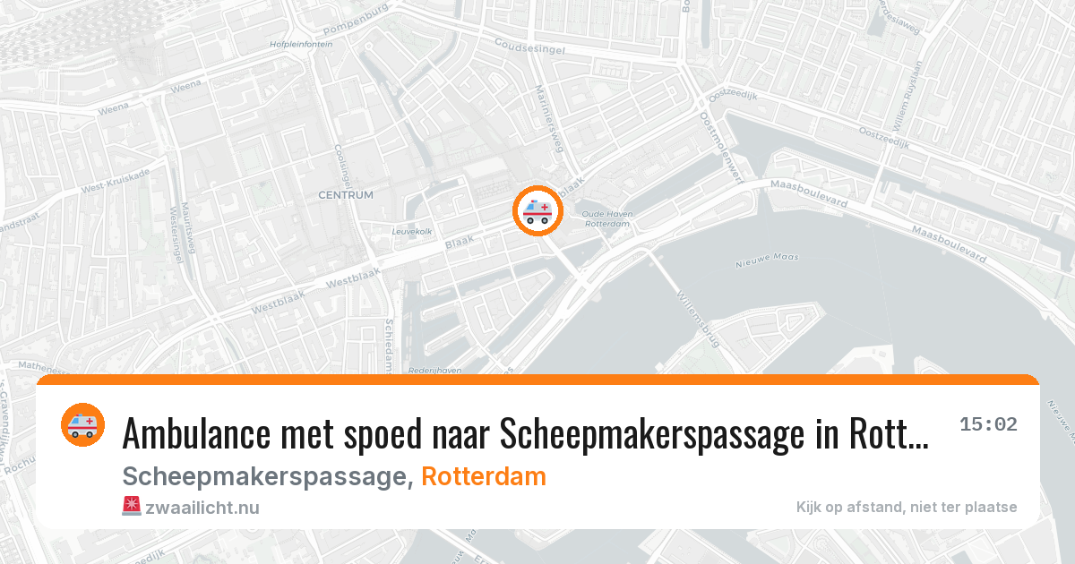 Ambulance met spoed naar Scheepmakerspassage in Rotterdam — 14 jul 2026