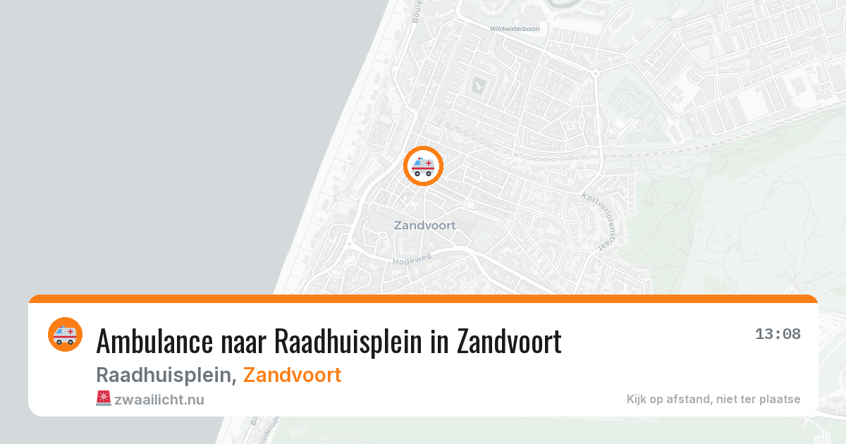Ambulance naar Raadhuisplein in Zandvoort — 18 mei 2026