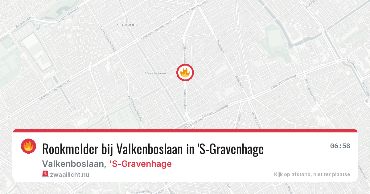 Rookmelder bij Valkenboslaan in 'S-Gravenhage — 26 jul 2026