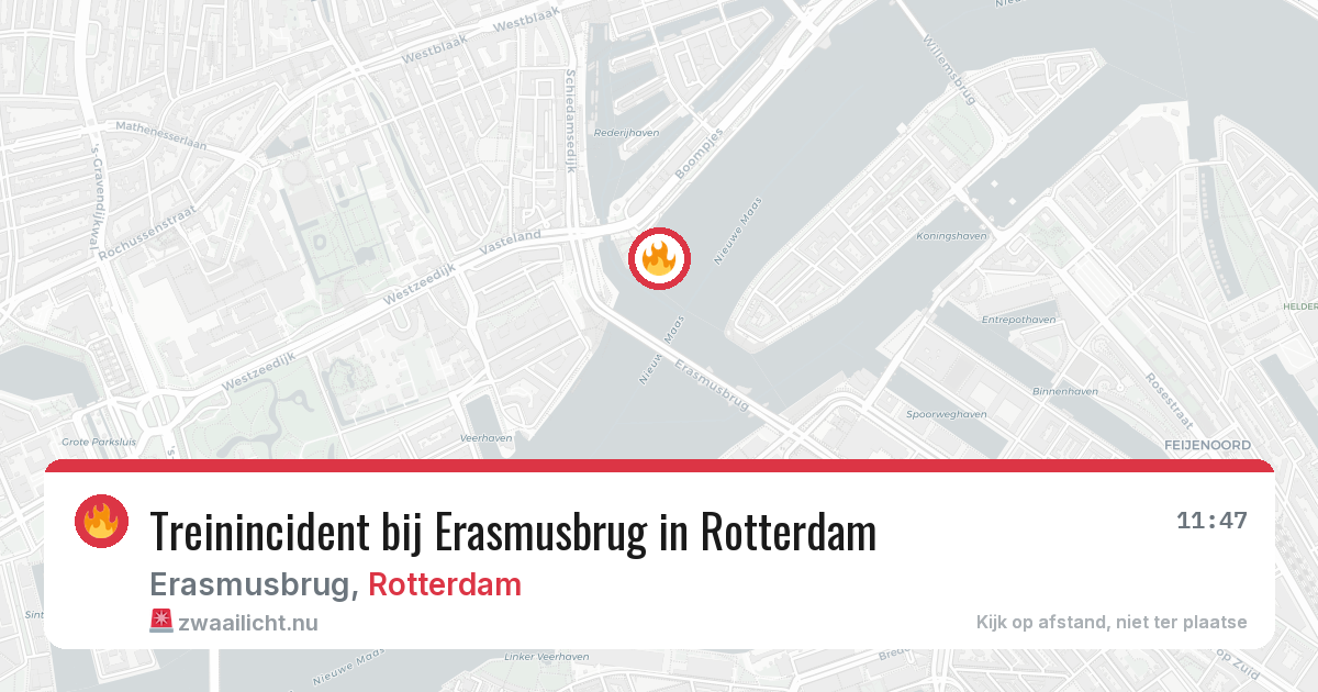 Treinincident bij Erasmusbrug in Rotterdam — 22 jul 2026