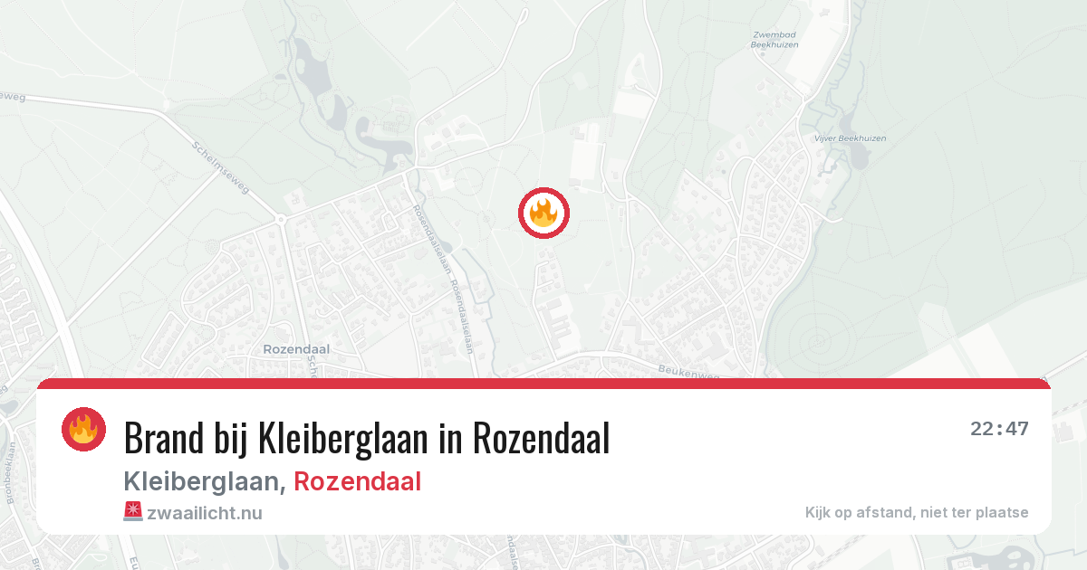 Brand bij Kleiberglaan in Rozendaal — 5 apr 2026