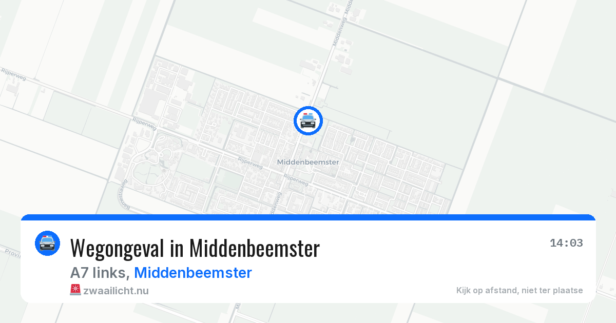 Wegongeval in Middenbeemster — 14 jul 2026