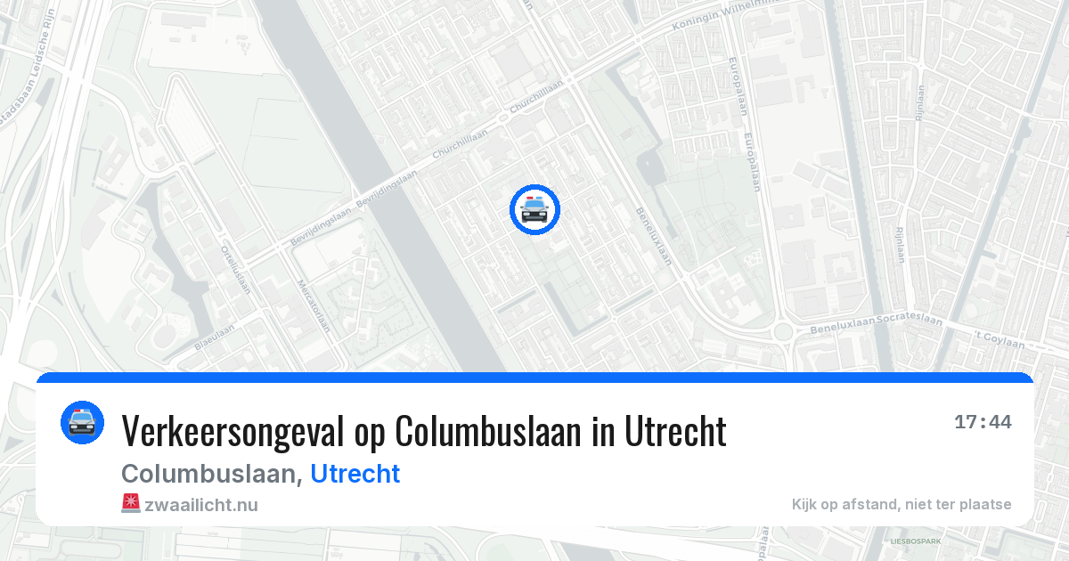 Verkeersongeval op Columbuslaan in Utrecht — 2 jun 2026
