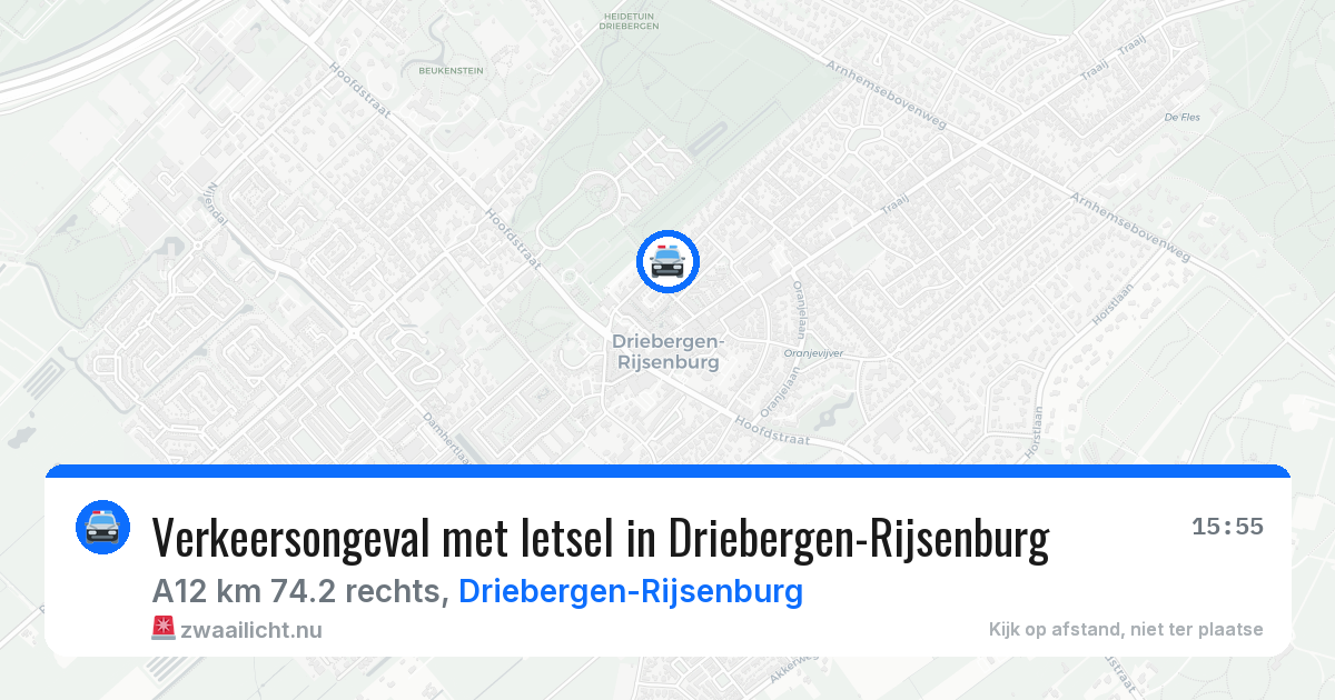 Verkeersongeval met letsel in Driebergen-Rijsenburg — 18 mrt 2026