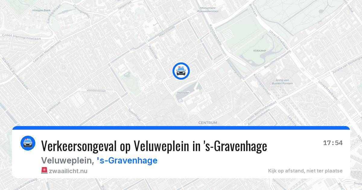 Verkeersongeval op Veluweplein in 's-Gravenhage — 25 jan 2026
