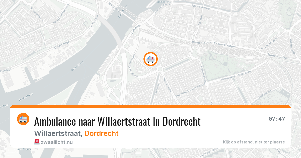 Ambulance naar Willaertstraat in Dordrecht — 8 mei 2026