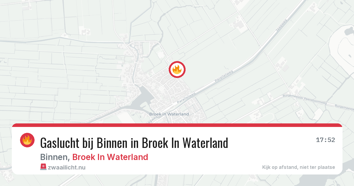 Gaslucht bij Binnen in Broek In Waterland — 20 apr 2026