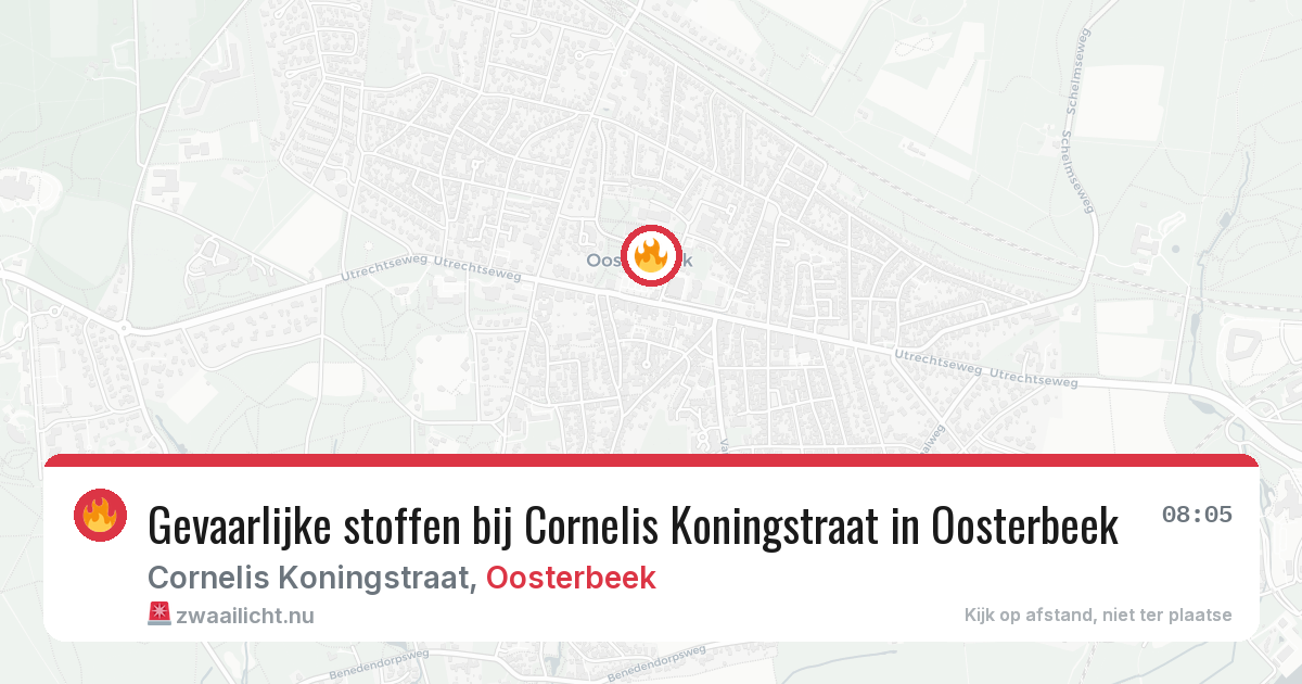 Gevaarlijke stoffen bij Cornelis Koningstraat in Oosterbeek — 1 jun 2026