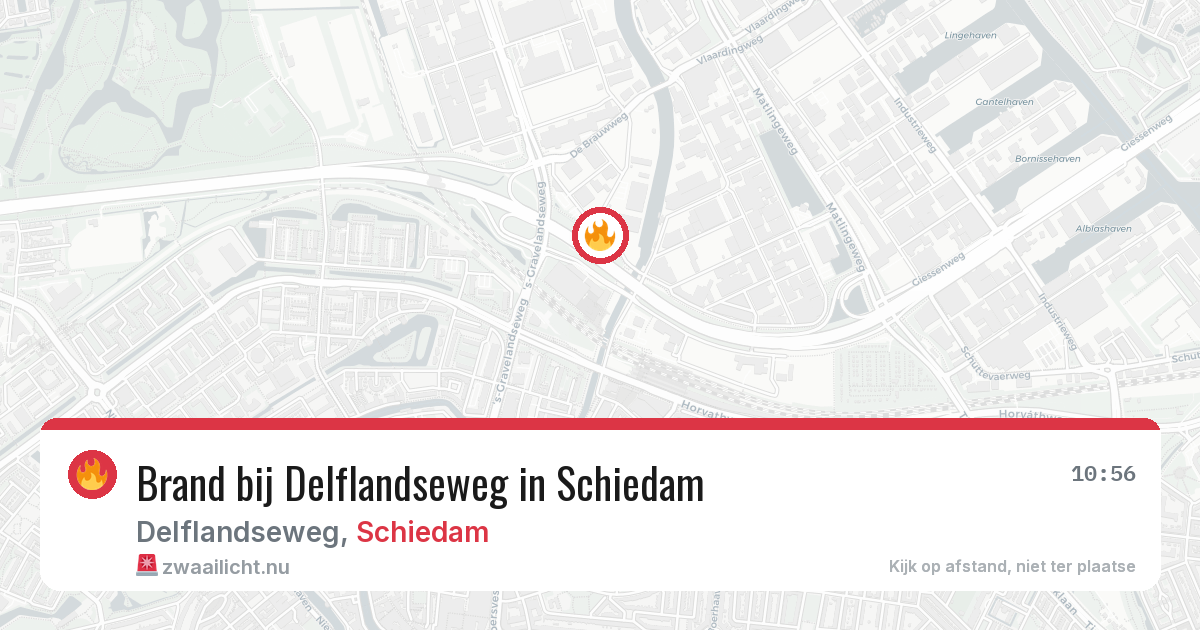 Brand bij Delflandseweg in Schiedam — 6 apr 2026