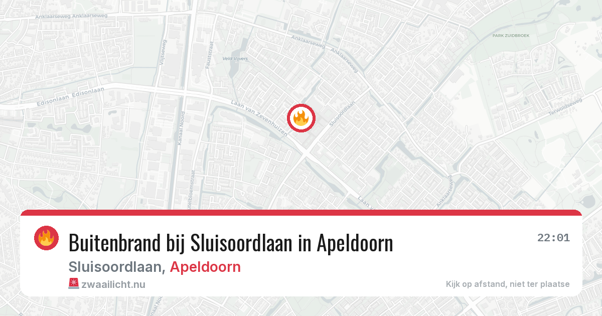 Buitenbrand bij Sluisoordlaan in Apeldoorn — 5 apr 2026