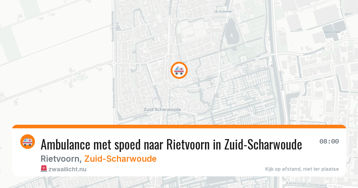 Ambulance met spoed naar Rietvoorn in Zuid-Scharwoude — 20 jul 2026
