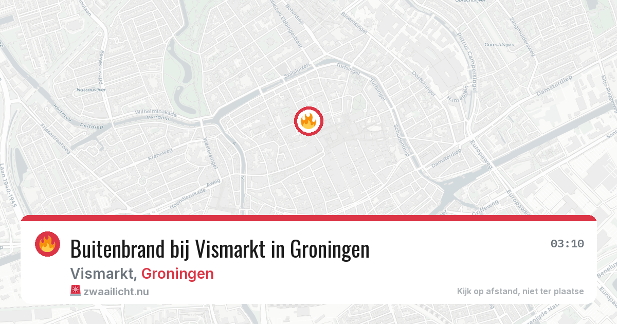 Buitenbrand bij Vismarkt in Groningen — 17 mei 2026